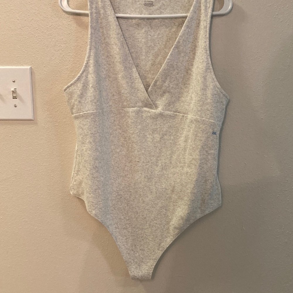 American Eagle Outfitters Light Gray Shapewear Bodysuit